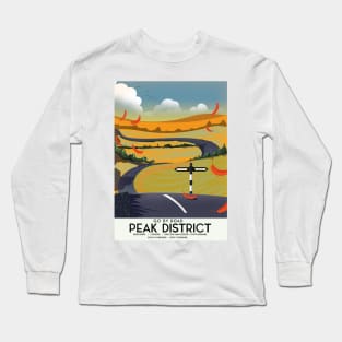 Peak District Road travel poster Long Sleeve T-Shirt